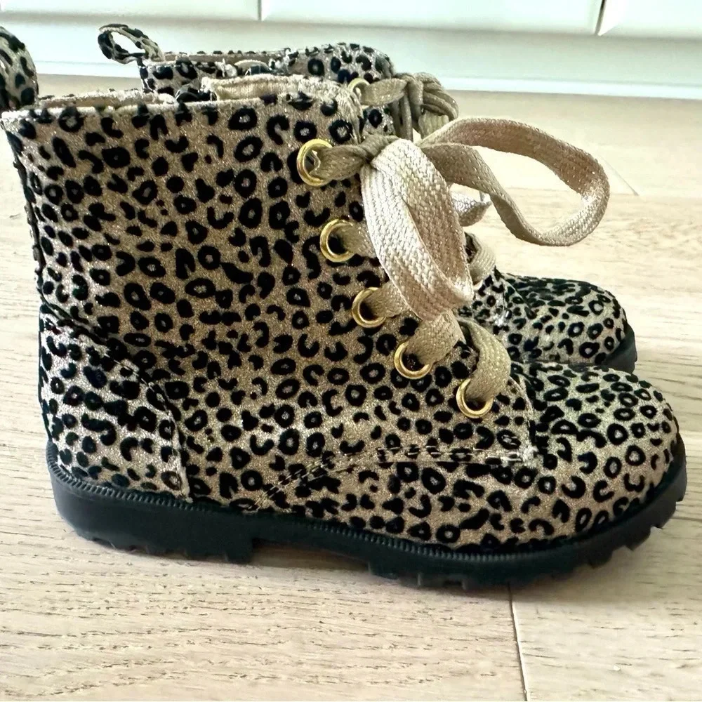 Harper Canyon cheetah print (velvet texture) girls boots size 11